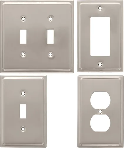 Vista 4 de Liberty Hardware 126362 Country Fair - Placa de pared dúplex individual, níquel satinado