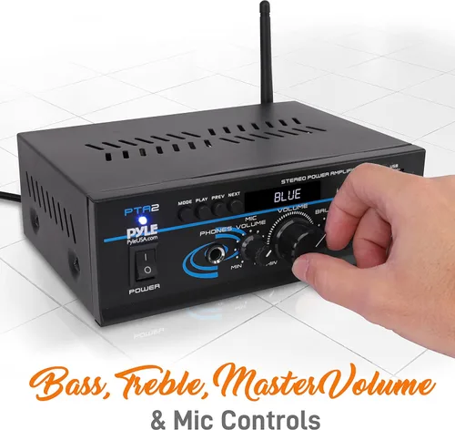 Vista 3 de Pyle Home Mini - Amplificador de potencia estéreo (2 x 40 W) PTA2 mini amperio