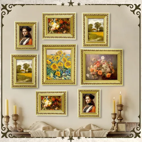 Vista 6 de Novabright 8 portarretratos dorados vintage (8 x 10, 5 x 7, 4 x 6)
