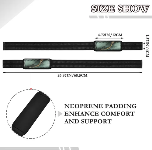 Vista 3 de Dark Green Gradient Marble Sage Green Black Lifting Wrist Strap 26" Power Workouts Wrist Brace for Weightlifting, Gym, Deadlift, Workout