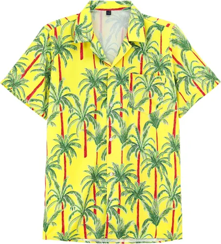 Vista 2 de MRIGNT Men's Hawaiian Shirt Short Sleeves Printed Button Down Summer Beach Shirts
