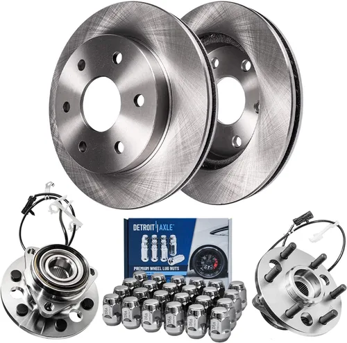 Vista 22 de Detroit Axle - Rotores de freno delantero para Volkswagen Touareg Audi Q7 Porsche Cayenne Rotores de freno de disco perforados y ranurados Reemplazo