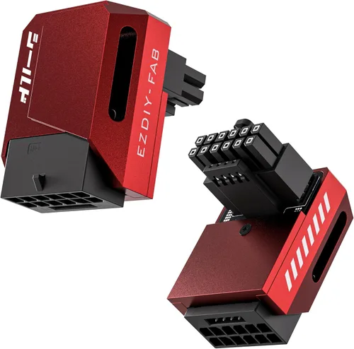 Vista 12 de EZDIY-FAB Adaptador PCIe 5.1 – 600 W 12+4 pines, conector de alimentación GPU de 16 pines 12VHPWR, adaptador de GPU de 12 V-2x6, ángulo recto de 90