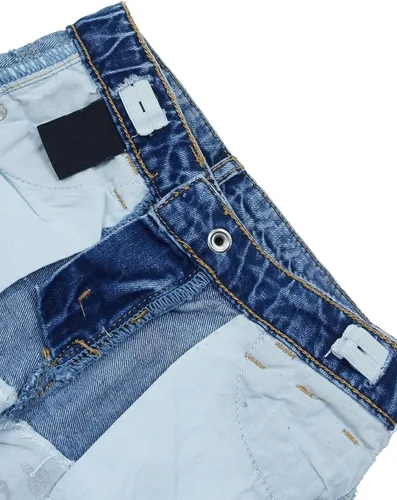 Vista 6 de KIDSCOOL SPACE Pantalones de mezclilla rasgados con banda elástica para niños pequeños