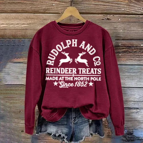 Vista 2 de Ceboyel Sudadera con estampado de árbol de Navidad para mujer, cuello redondo, suéter divertido y divertido 2023