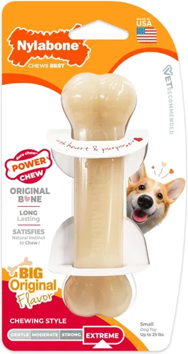 Vista 17 de Nylabone Power Chew Juguete masticable duradero con sabor, para perros extrapequeños, para masticadores agresivos, indestructibles, sabor tocino