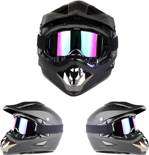 Vista 3 de Gafas de motocicleta Dirt Bike Motocross ATV gafas todoterreno MX anti UV esquí ajuste sobre gafas arrancables para hombres, mujeres, jóvenes