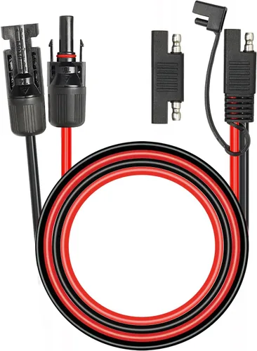 Vista 10 de 2 piezas de 1 pie de cable adaptador de panel solar a SAE - Cable de extensión de conector SAE 10AWG para kit de cargador de batería de panel solar