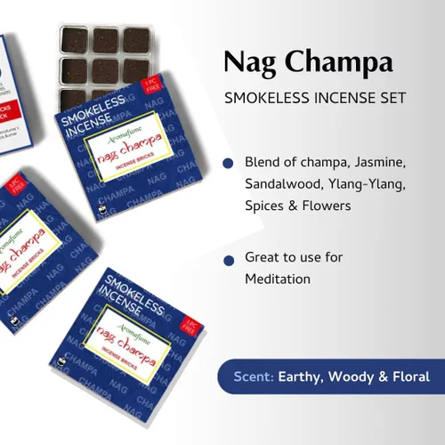 Vista 4 de Nag Champa - Ladrillos de incienso (ladrillos de 5 x 9 pulgadas) y quemador de incienso exótico del árbol de la vida por Aromafume Fabricado