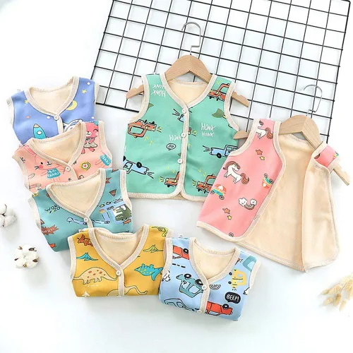 Vista 4 de Chalecos de forro polar unisex para bebés y niñas pequeñas, chaleco sin mangas, para otoño, invierno y primavera