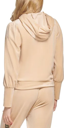 Vista 2 de DKNY Sudadera con capucha suave con cremallera para mujer