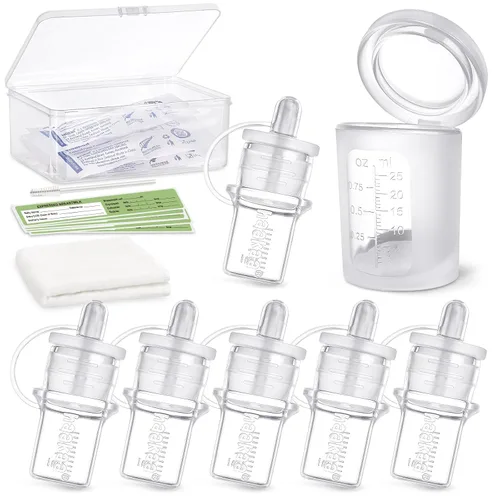 Vista 12 de Kit de colector de calostro haakaa, colector de leche materna con paño de algodón, toallitas y estuche de almacenamiento, listo para usar