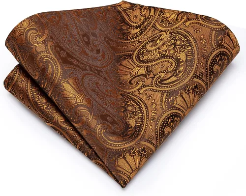 Vista 3 de Dubulle Conjunto de corbata de seda paisely para hombre con corbata y bolsillo cuadrado
