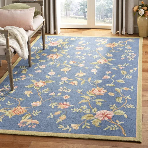 Vista 20 de SAFAVIEH Chelsea Collection - Alfombra decorativa de 1 pies 8 pulgadas x 2 pies 6 pulgadas, color negro, lana de campo francesa enganchada a mano