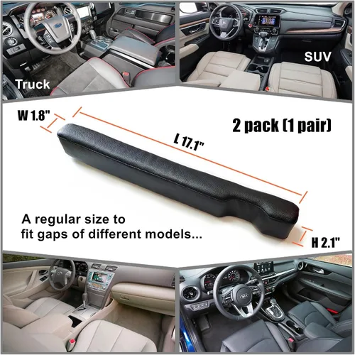 Vista 5 de Relleno para espacio entre asiento de coche de piel sintética, 2 unidades, protector de asiento sin goteo, universal, para evitar que caigan