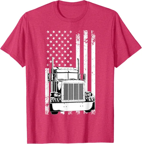 Vista 21 de Camión conductor bandera americana camionero vintage hombres mujeres regalo camiseta