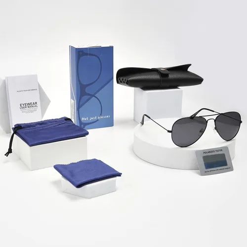 Vista 6 de Yaserra Lentes de sol de aviador polarizados retro para hombres y mujeres, lente TAC espejada, marco de metal, doble puente con protección UV400