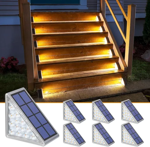 Vista 19 de NIORSUN Luces solares, impermeabilidad IP67, encendido/apagado automáticos, para escalones exterior, escalera, patio, porche, puerta delante, acera