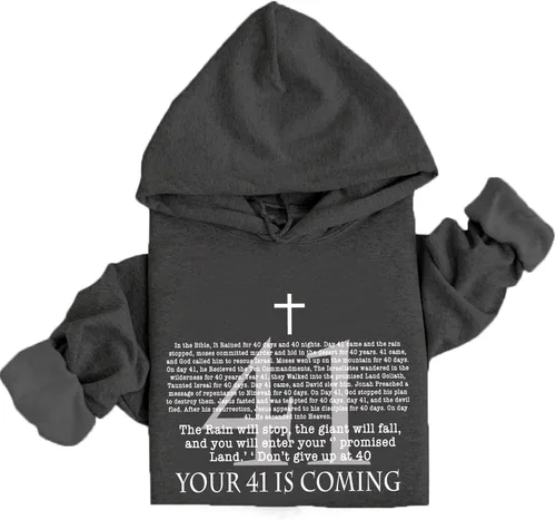 Vista 9 de Your 41 is Coming - Sudadera con capucha y versículo bíblico cristiano de Jesús