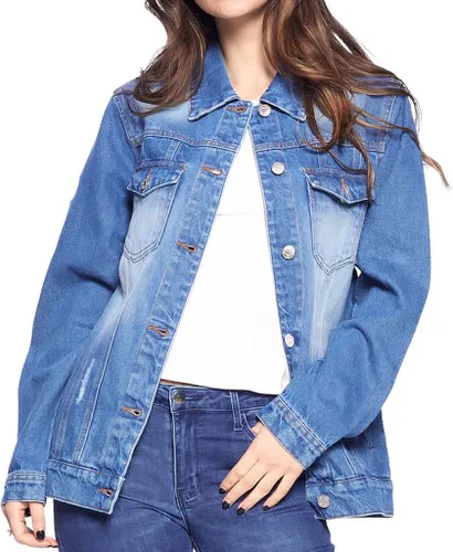 Vista 2 de Flower Skull Women's Casual Denim Jacket - Printed Ladies Denim Jacket - Cool Denim Jacket