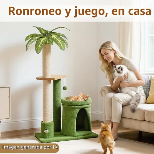 Vista 7 de 41" Cat Tree Tower Condo Scratch Post Stand para gatos pequeños