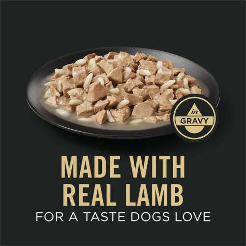 Vista 2 de Purina Pro Plan Comida para perros con piel sensible y estómago de cordero y avena en salsa, lata de 13 onzas (paquete de 12)