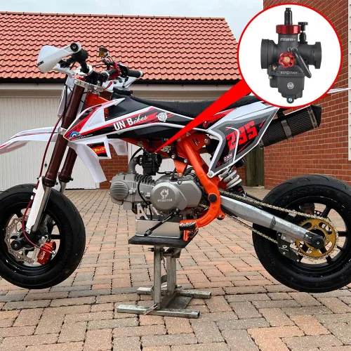 Vista 6 de NIBBI Carburador PE17mm, Carburador de 17mm para motor de motocicleta de 90cc 100cc 110cc con carburador Jets - Para Dirt Pit Bike Mini Bike