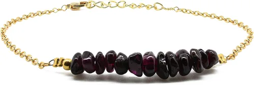 Vista 50 de Gempires Natural Chips Bar Bracelet, Energy Healing Crystals, Birthday, Gift for Her, Gemstone Jewelry 8 inch