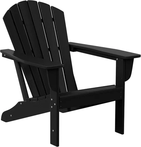 Vista 4 de WestinTrends Dylan - Silla Adirondack para exteriores con otomana, juego de 2 piezas, color negro