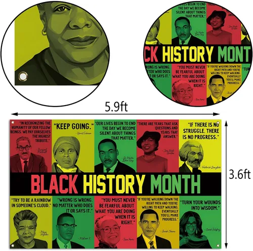 Vista 3 de Nepnuser Decoraciones del mes de la historia negra, telón de fondo de cabina de fotos afroamericana, orgullo negro, gente famosa, escuela, aula
