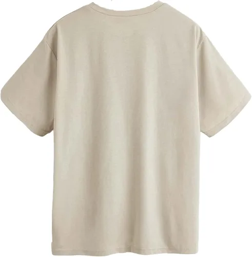 Vista 2 de SOLY HUX Camiseta de manga corta con estampado de letras gráficas para mujer, Seta Beige