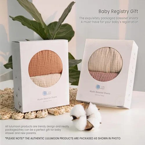 Vista 7 de lulumoon Sábanas de Moisés de Muselina para Bebé: Sábanas de Moisés de Algodón Neutras para Niños y Niñas - Ajustadas para Óvalo, Rectángulo o Reloj