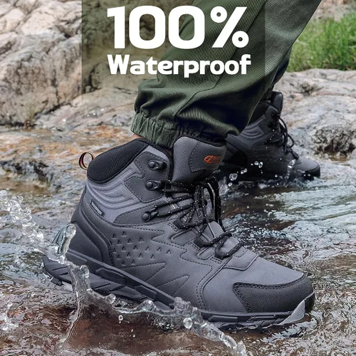Vista 6 de Botas de senderismo impermeables para hombre, zapatos de trabajo ligeros para exteriores