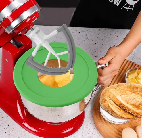 Vista 2 de Tazón de acero inoxidable compatible con mezclador Kitchenaid de 4.5/5 cuartos de galón, con tapa, cuenco inoxidable de 5 cuartos de galón