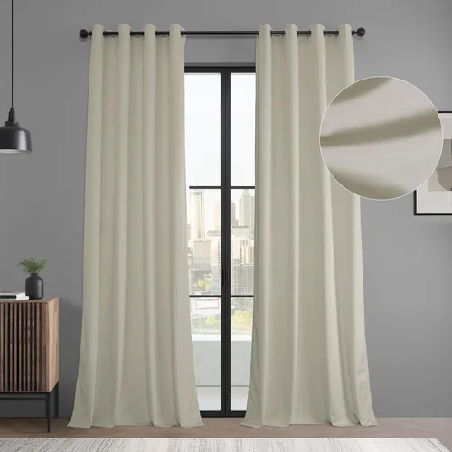 Vista 15 de HPD Half Price Drapes Juego de 2 paneles de cortinas básicas de terciopelo para oscurecer la habitación, cortinas con ojales de 96 pulgadas
