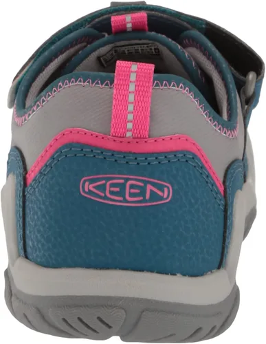Vista 3 de KEEN Tenis cómodos unisex para niños, Steel GreySafety Orange