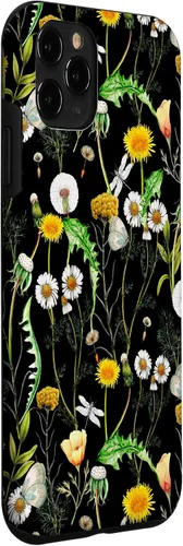 Vista 3 de iPhone 11 Pro Wildflowers Botanical Daisy Flores Dandelion Libélula Estuche de regalo