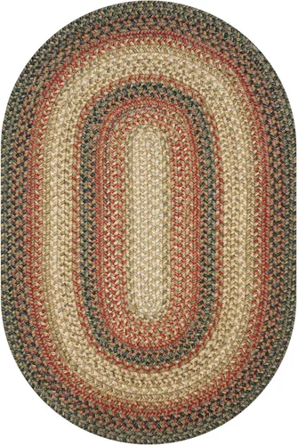 Vista 30 de Homespice Apple Pie - Alfombra ovalada roja de 2 x 3 pies, alfombra de cocina trenzada para decoración primitiva y rústica, reversible, yute sin
