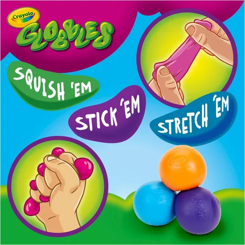 Vista 2 de Crayola Globbles - Juguetes esponjosos (16 unidades), juguete de huevo de Pascua y rellenos esenciales para cestas de Pascua, bola antiestrés