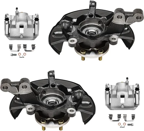 Vista 91 de Detroit Axle - Kit de nudillos traseros izquierdo FWD para Hyundai Santa Fe 2007-2009 Veracruz 2007-2012, reemplazo del conjunto de cojinete