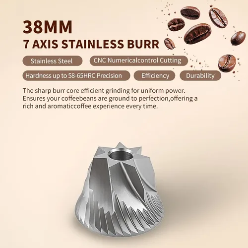 Vista 4 de Molinillo de café manual, capacidad de 0.88 oz, fresas cónicas de acero inoxidable CNC con ajuste interno ajustable, molino de café portátil