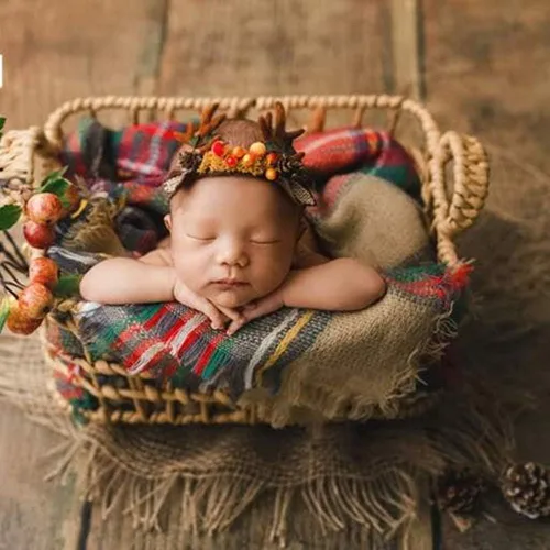 Vista 3 de Manta elástica para fotografía de recién nacido de Navidad, manta de fotos para recién nacidos, accesorios de fotografía para niño y niña, manta