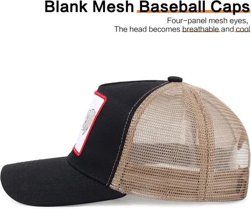 Vista 4 de Gorra de béisbol bordada ajustable para hombre, gorra de béisbol bordada con malla transpirable, parche cuadrado, gorras para mujer