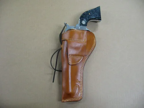 Vista 2 de Azula Gun Holsters Funda para pistola lateral fuerte moldeada de cuero a la derecha para pólvora azul marino 1851 (Colt, Pietta, Traditions, Uberti)