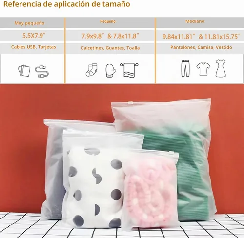Vista 4 de Pequeña bolsa de embalaje esmerilada, 50 bolsas de plástico transparente de 5.5 x 7.9 pulgadas, bolsas de polietileno transparente con cierre de 3