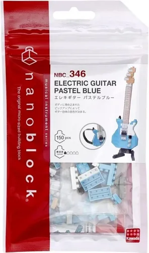 Vista 4 de nanoblock - Instrumentos - Guitarra Eléctrica Azul Pastel, Serie Colección Kit de Construcción Guitarra Eléctrica Pastle