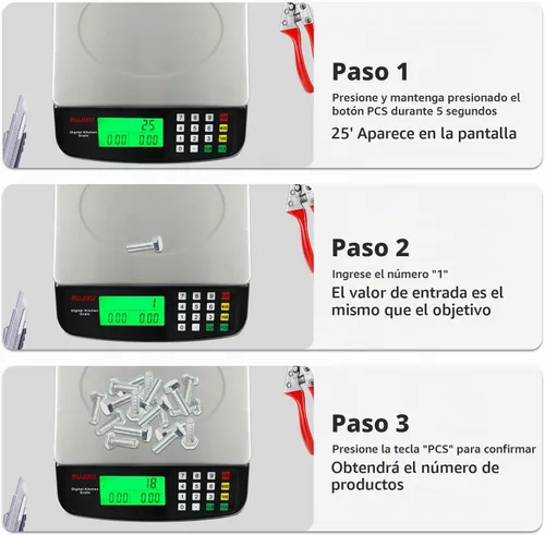 Vista 8 de Báscula digital grande de cocina negra de 66.1 lbs/66 libras, báscula comercial de acero inoxidable con pantalla LCD, escala de cálculo de precios