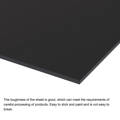 Vista 4 de MECCANIXITY Hoja de plástico ABS negro de 7 x 4 x 0.2 pulgadas para modelo de construcción, manualidades de bricolaje, panel, paquete de 2