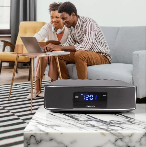 Vista 6 de Aiwa Exos Altavoz para el Hogar, Sistema de Sonido Premium de 30W RMS con Reproductor de CD, Conectividad Bluetooth, Radio FM, Entrada Digital