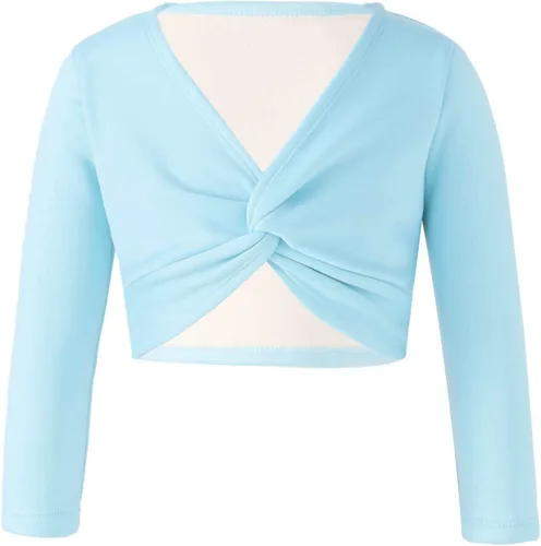 Vista 69 de JEATHA Suéter de manga larga para niñas y niñas con diseño de ballet, suéter corto para leotardo